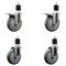 Service Caster 5'' Gray Poly Swivel 1-7/8'' Expanding Stem Caster Set 2 Total Lock Brakes, 4PK SCC-EXTTL20S514-PPUB-2-S-2-178 - alternate 1